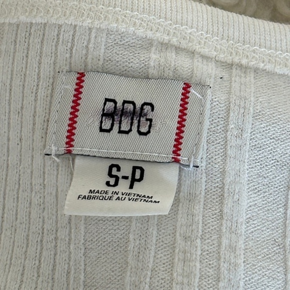 BDG Cream Ribbed Button-Up‎ Blouse - Picture 6 of 7
